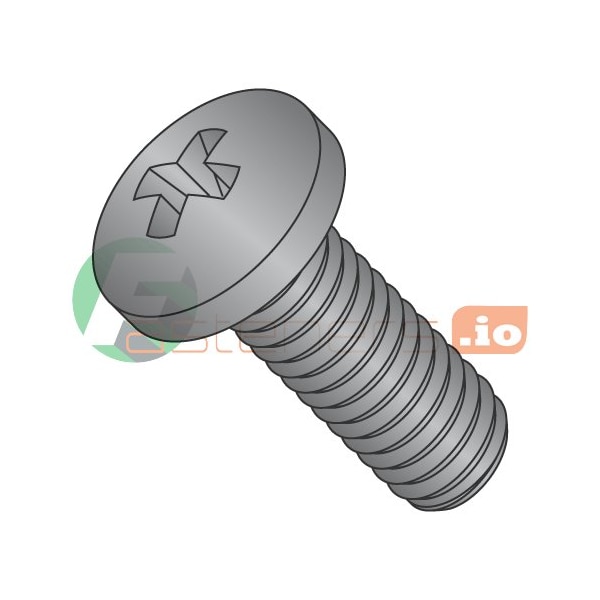 Newport Fasteners M4-0.70 x 40 mm Phillips Pan Machine Screw, Black Oxide 18-8 Stainless Steel, 1000 PK 475112 - main